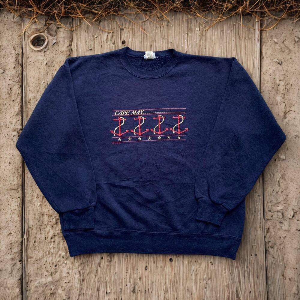 Cape Cod Crewneck Hanes XL USA Made Harborside Graphics Navy Vintage 1987